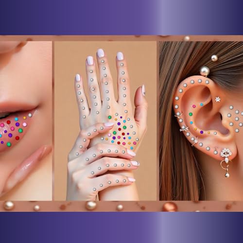 FACEGEM LONDON 15 Sheet Self-Adhesive Face Gems Rhinestones