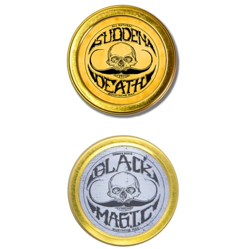 THE VINTAGE GROOMING CO. Sudden Death & Black Magic Sudden Death No Heat Needed Mustache Wax Set