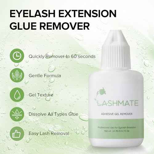 Eyelash Extension Remover, Makeup Lash Gel Remover Fast Action Dissolves Strong Glue with Low Odor, Gel Liquid Eyelash Remover for Sensitive Skin(15ml)