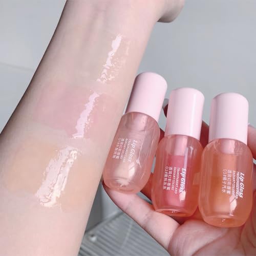 Clear Lip Gloss Oil Set, 3 Pcs Moisturizing Lip Balm