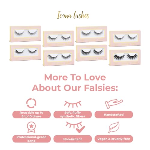 Icona Lashes False Eyelashes - Fluffy & Reusable Lash Strips