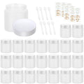 EkkoVla 24 Pack 4 oz Frosted Glass Jars with Lids, Round Empty Cosmetic Containers with Inner Liners for Lotion, Cream, Ointments, Powder, Candle