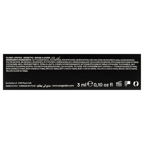 EVAGARDEN Classy Lipstick - Formulated with Natural Oils - Envelopes Your Skin with Satin Effect - Light, Pigmented Blend Gives Full Coverage and Chic Finish Instantly - 612 Flame Scarlet - 0.1 oz