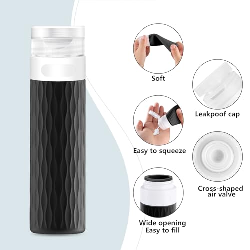 TSA Approved Travel Bottles 3.4oz - 4 Pack Leak Proof