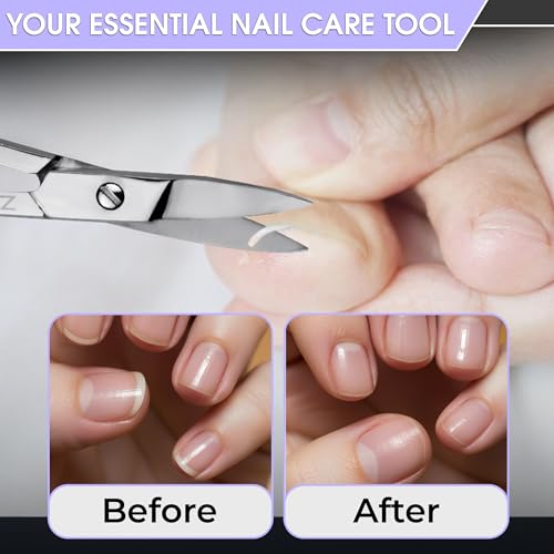Straight Nail Scissors for men and women-Manicure Pedicure Scissors for Facial Hairs, Eyebrow, Mustache, Nose Hair, Toenail & Fingernail