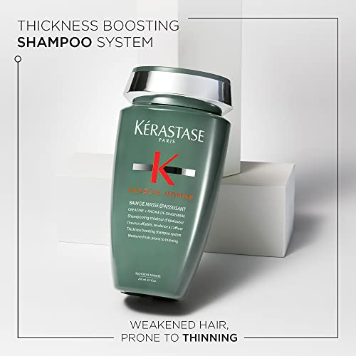 Kerastase Genesis Homme Bain De Masse Shampoo For Men - Thickening & Strengthening Shampoo, Cleanses Weakened Hair & Scalp, 8.5 Fl Oz