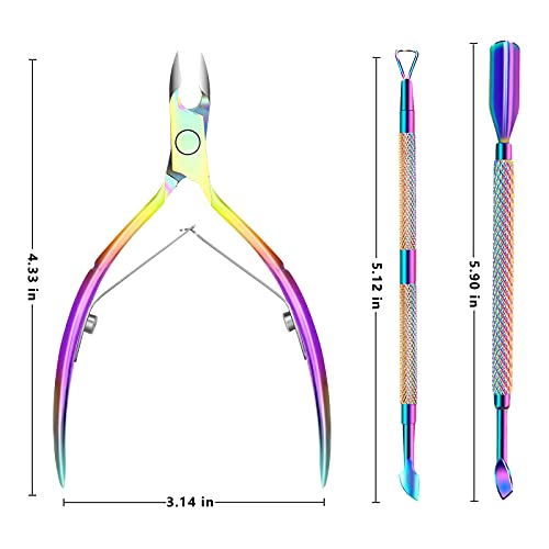 Decute Stainless Steel Cuticle Trimmer and Pusher Set - Manicure Tools