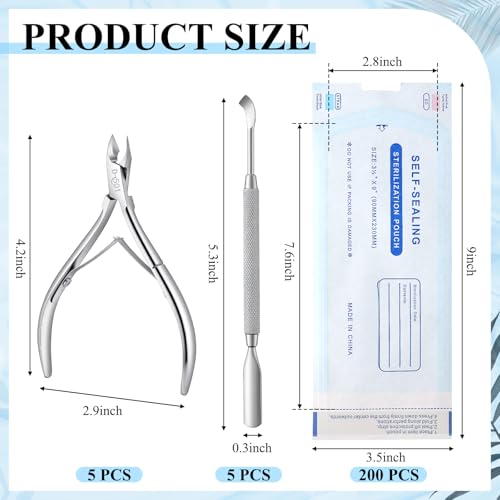 Lothee Cuticle Trimmer Kit with 200 Sterilization Pouches