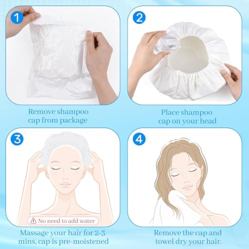 No-Rinse Shampoo Caps for Bedridden & Elderly, 6-Pack