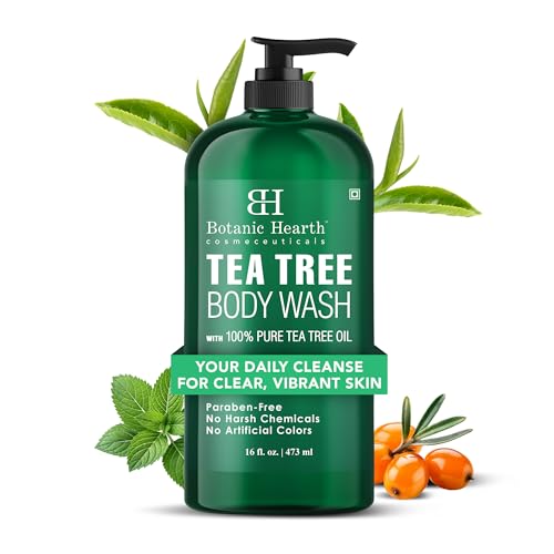 Tea Tree Body Wash with Peppermint & Sea Buckthorn, 16 oz