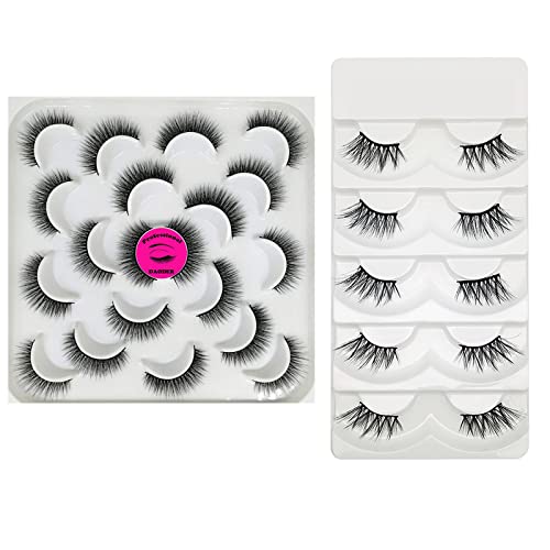 DAODER False Eyelashes Short Lashes Natural Half Lashes Cat Eye Lashes Extension Soft 3D Fake Eyelashes Bulk