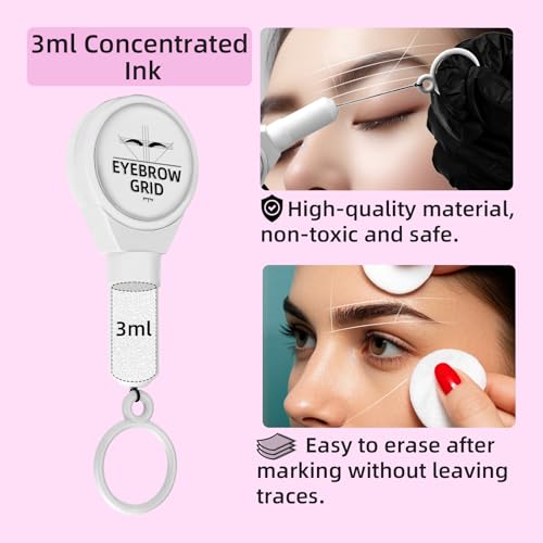 ATOMUS Eyebrow Mapping String Scalable Reusable Eyebrow Mapping Ink String for Microblading String for Brow Marking (White)