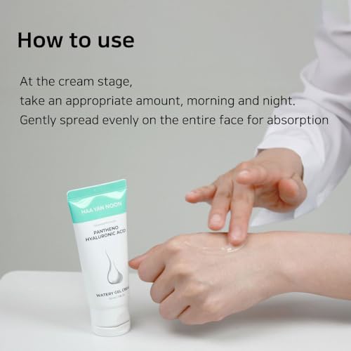 Pantheno Hyaluronic Acid Watery Gel Cream 1.86 Oz / 55ml, with Hyaluronic Acid,Panthenol,Centella & Hydrating gel texture, Korean Skincare