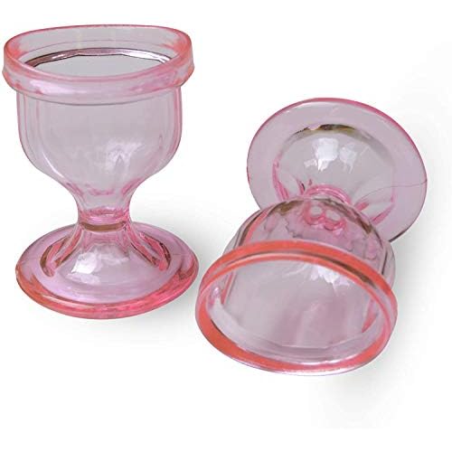 Pink Colored Eye Wash Cups for Effective Eye Cleansing - Eye Shaped Rim, Snug Fit (Set 2 Pcs.)