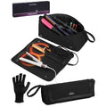 2-in-1 Hot Hair Tools Travel Bag, Removable Heat-Resistant Silicone Mat, Clear Pockets for Accessories, Protects Surfaces from Burns, Ideal for Curling & Flat Irons, Includes Heat-Resistant Glove