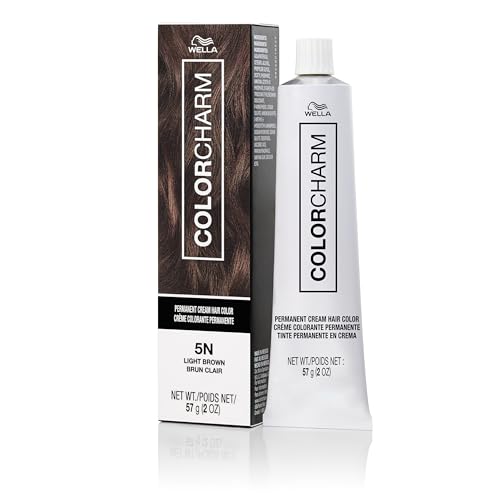 COLORCHARM Light Brown Permanent Cream Hair Dye 5N | Gray Coverage & Nourishing Formula