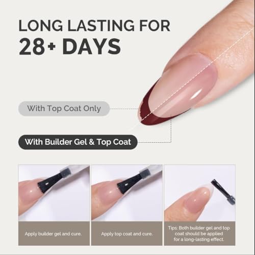 Jsiallye French Tip Press-On Nails A-2 Short Almond Nude - 180pcs, 6 Shades, Easy Manicure
