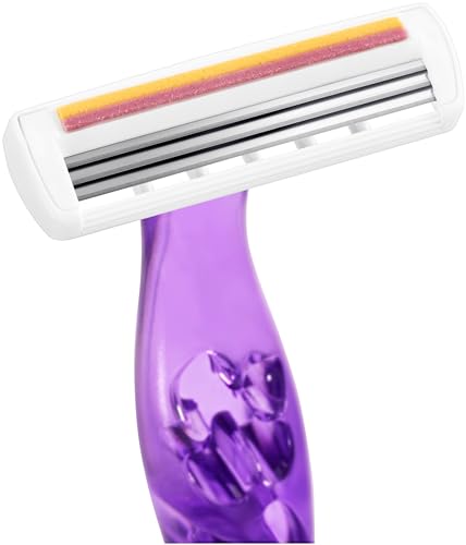 BIC Soleil Simply Smooth Women's Disposable Razors, 3 Blades With Moisture Strip For a Silky Smooth Shave, 8 Piece Razor Set