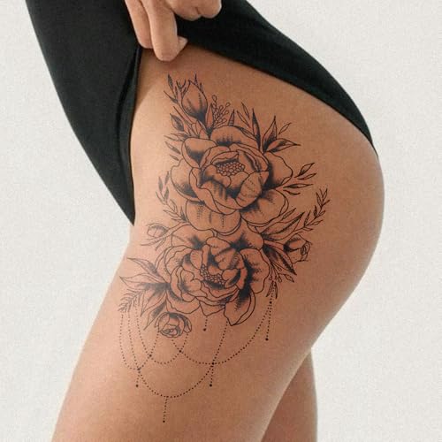 Semi Permanent Tattoo Sheets - 7-15 Day Waterproof Flower Design