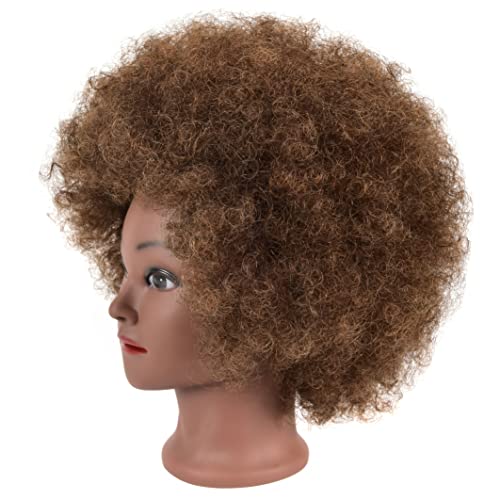 Afro Kinky Curly Human Hair Mannequin Head with Stand