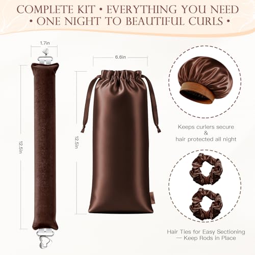 Togayu Heatless Hair Curler Set with Satin Sleep Bonnet & Scrunchies