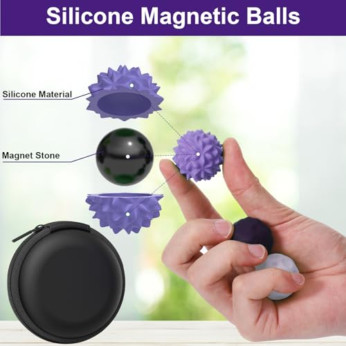 BUSOHA Silicone Fidget Balls 4 Pack - Stress Relief Sensory Toys