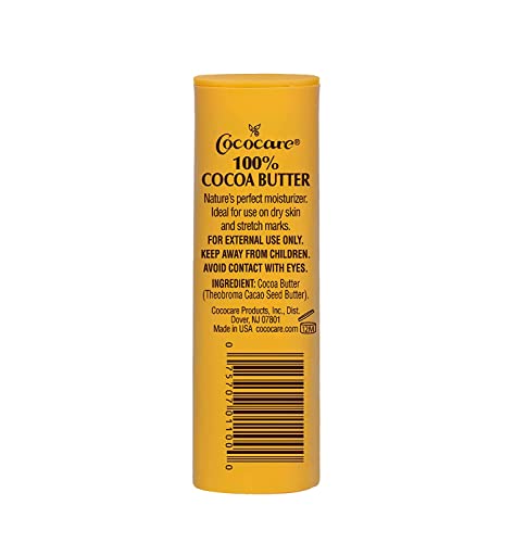 Cococare 100% Cocoa Butter Stick - All-Natural Cocoa Butter Emollient for Ultimate Skin Hydration & Protection - The Yellow Stick - (6 Pack)