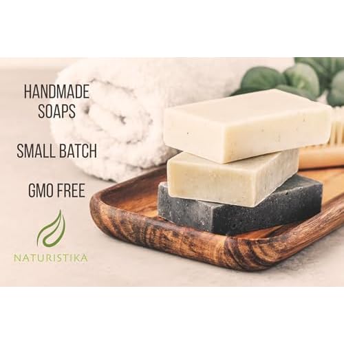 Lavender Oatmeal with Goat Milk Soap Bar (3 Pack), All Natural Handcrafted with Organic Oils. Face and Body Soap for Men, Women and Teens. SLS Free, NO Parabens, Handmade in USA.