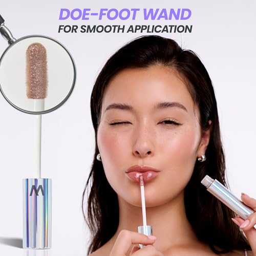Wonderskin Gold Glitter Lip Gloss - Long Lasting, High Shine, Non-Sticky