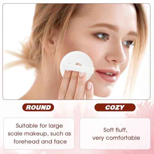 6 PCS Setting Powder Puff, 2 Inch Small Round Makeup Powder Puff Pads with Ribbon Soft Velour Eye Shadow Puff Cosmetic Foundation Blender Sponge Beauty Makeup Tools for Loose Powder & Liquid Cosmetic