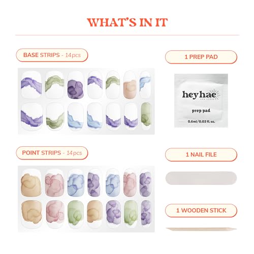 Heyhae Essentials Bundle - Semi Cured Gel Nail Strips (Hey, Be Ready by 11) + Got to Go Remover [2 Pack]