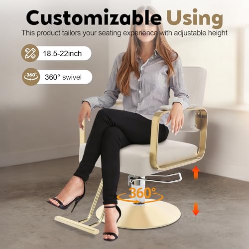 Professional Barber Chair 440lbs Weight Capacity Hydraulic Salon Chair