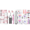 SAVILAND Builder Nail Gel Set with Nail Drill Cuticle Remover Cuticle Oil ? 3 Pcs Hard Gel(VE&VB5&Kerain) Clear Pink Nudes Builder Nail Gel with Lamp Nail Strengthener Gel for Nail Extension