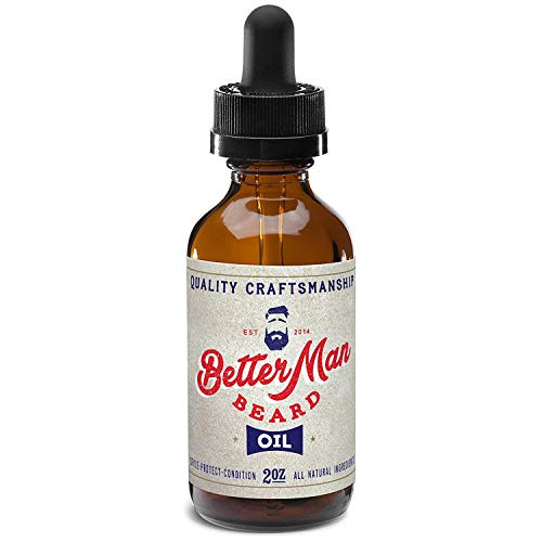 BETTER MAN BEARD Beard Oil - 2 oz All-Natural Leave-in Beard Conditioner with Therapeutic Grade Essential Oils & 100% Natural Formula - Oil1