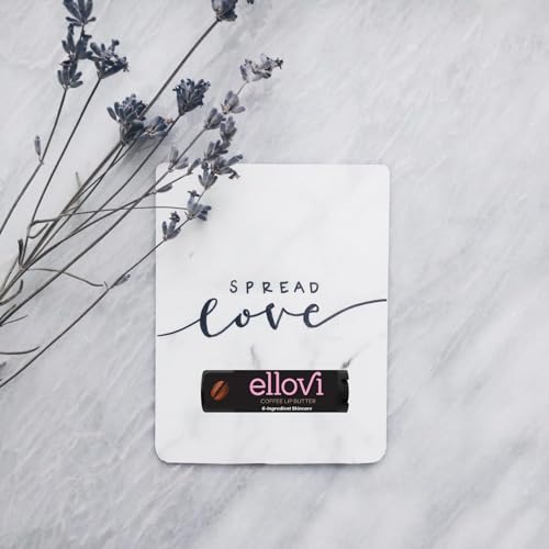 Ellovi Natural Lip Butter Lip Balm - Coffee - Pure Enough to Eat - Made With Just 6 Vegan Ingredients - Moisturizing Lip Care for All Day Hydration (2-Pack)