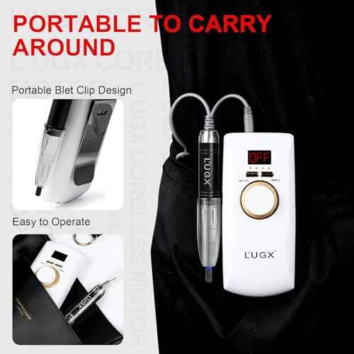Professional Nail Drill Machine, L'UGX Electric Nail File 30000 RPM Nail Drill for Acrylic Nails with 8 Nail Drill Bits