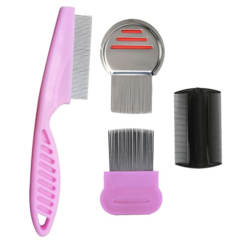 5pack Stainless Steel Fine Tooth Comb for Scalp Psoriasis, Hair Grooming, and Detoxing - Multifunctional Dandruff Removal Comb for Women, Men, Kids, and Adults