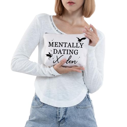 JNIAP Xaden Riorson Makeup Bag Mentally Dating Xaden Gifts Wing Leader Merch Dragon Book Lover Gifts (DATING XADEN)
