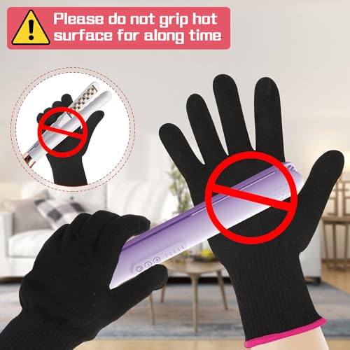 Heat Resistant Gloves - Professional Hair Styling Mitts (2 Pair)