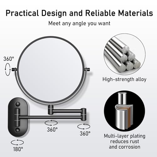 Wall Mounted Makeup Mirror with Magnification, 30X Magnifying Mirror for Wall, Bathroom Mirror for Shaving, Vanity Mirror Wall Mounted for Daily use, 8 Inch