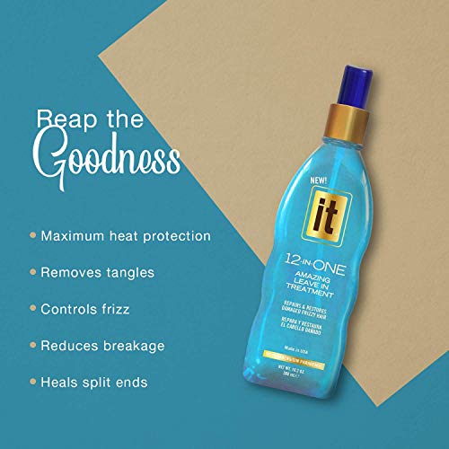 Freeze It 12-in-One Leave-In Hair Treatment with Abyssinian Oil - Hydrating & Repairing Spray for Damaged Hair, 10.2 oz