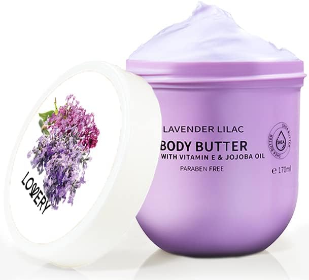 Lavender Lilac Body Butter - Hydrating Shea Cream with Jojoba Oil