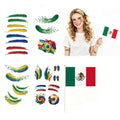 Mexico Flag Face Tattoos - Waterproof Game Day Stickers