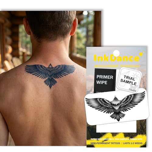 Semi-Permanent Tattoo Eagle | Waterproof Plant-Based Ink