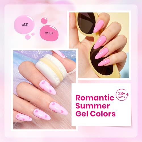 Beetles Pink Gel Nail Polish Set - 6 Color UV LED Soak Off Polish Kit