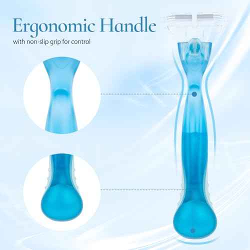 Replacement Handle Compatible with Gillette Venus, Comfort Glide Razor Handle Non-slip Ergonomic Handles for Women (Blue)