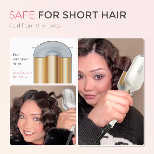 TYMO ROVY 1-Inch Beach Waves Curling Iron with Ceramic Barrel