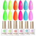Born Pretty Neon Gel Nail Polish Set - 6 Colors Long Lasting High Shine