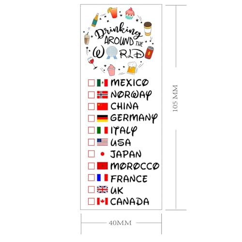 Epcot Drink Around World Tattoo - 8-Pack Global Designs