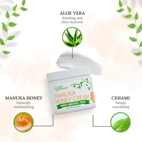 Wild Naturals Manuka Honey Moisturizer for Dry, Sensitive Skin ? Eczema Relief Face Cream ? Soothing Cream for Redness & Irritation ? Face, Hand & Body Moisturizer for Women & Men